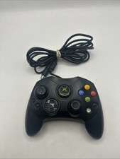 Original Microsoft Xbox OEM S Type Black Controller With Breakaway Cable Tested