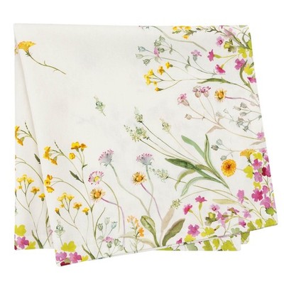SANDER Erba Baumwoll-Mitteldecke Tischdecke Tischläufer Blumen Frühling 85x85 cm