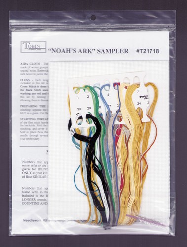 Cross Stitch Kit Design Works ~ Noah's Ark Sampler Birth Record #T21718 - Picture 4 of 4