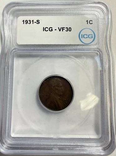 1931-S Lincoln Wheat Cent ICG VF30