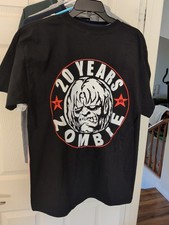 Rob Zombie 20 Year Anniversary Tour T Shirt Size L printed front  back