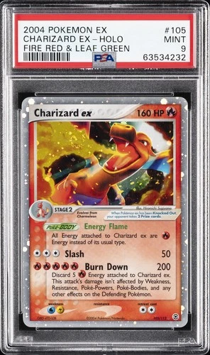 2004 POKEMON EX FIRE RED & LEAF GREEN #105 CHARIZARD EX-HOLO PSA 9