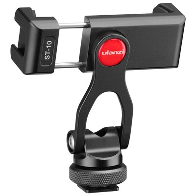 Metal Phone Tripod Mount ST-10, Universal 360° Smartphone Adapter with 2 Cold...