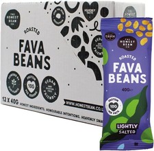 The Honest Bean Co Roasted Fava Beans, Lightly Salted, 40 g (12-Pack)