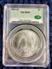 1883-CC Morgan Silver Dollar $1 - Carson City - CAC MS 61 - Blast White Luster