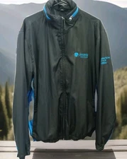 Port Authority Men's Sz Large Oakland Zoo Black Full Zip Jacket Windbreaker 