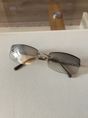 CHANEL 4093-B Rinestone Rimless Sunglasses Tinted with Case | eBay