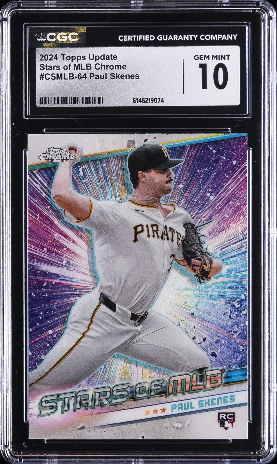 2024 TOPPS UPDATE STARS OF MLB CHROME #CSMLB-64 PAUL SKENES RC CGC 10 GEM MINT