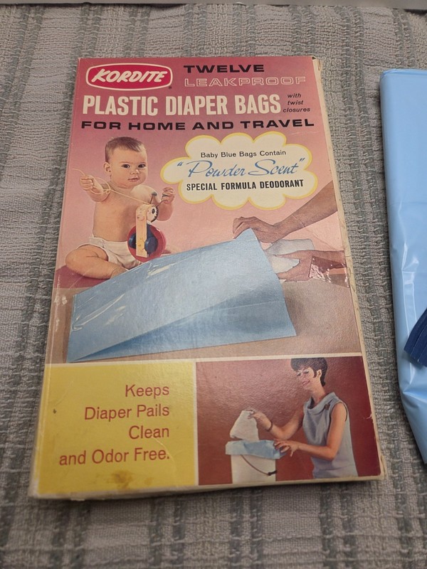VTG Kordite 12 Plastic Diaper Bags From 1960s New In Box