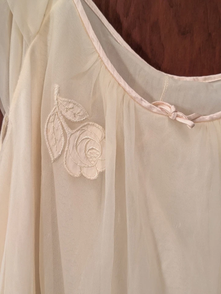 Vtg 60s Gossard Artemis Nightgown Peignoir Set Double Chiffon Small Maxi Gown  - Image 4 of 4