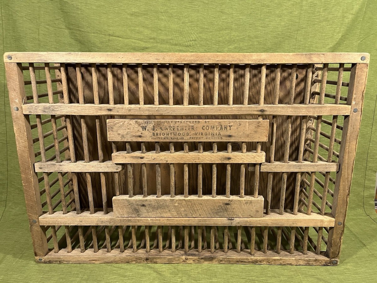 Antique W.J. Carpenter Company Wooden Chicken Coop Crate