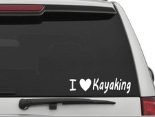 I LOVE KAYAKING Sticker Decal FREE SHIPPING Car Truck HEART CW1833