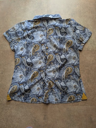 Street One ladies grey Paisley Blouse size 12 Cotton mix - Picture 5 of 6