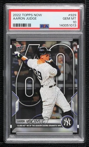 2022 Topps Now /21490 Aaron Judge #929 PSA 10 GEM MT