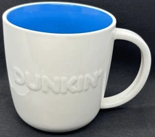 DUNKIN' Coffee Mug DD Winter Collection 2023 Embossed Ombré Blue Ceramic Cup New