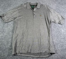 Hugo Boss Golf Grey Cotton Polo Shirt Green Label Made in Italy XL Extra Large