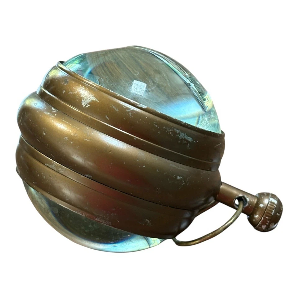 Reloj de escritorio vintage con cúpula de vidrio brújula decoración náutica sobremesa ampliado Foto 2 de 4