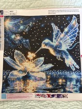 Diamond Art Painting-Hummingbird. Finished, Sealed And Ready To Frame 30x35 cm