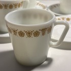 Vintage Pyrex Corning Butterfly Gold Coffee Tea Cups Mugs w/Saucers set of 4 USA — photo 7