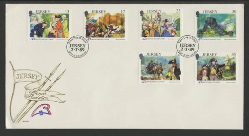 JERSEY 516-21, 1989 FRENCH REVOLUTION, FDC (JER4086K)
