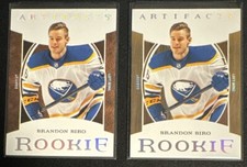 22-23 UD Artifacts Brandon Biro Rookie #193 RC Wood & Leather SP Cards
