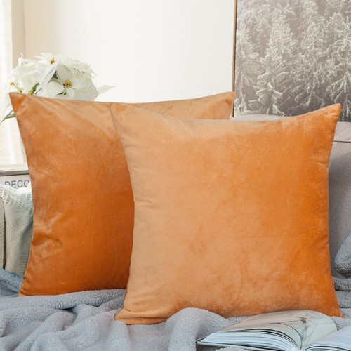 Velvet Cushion Cover 2 Pack Ultra Soft Various Colors Throw Pillow Case - Picture 24 of 64
