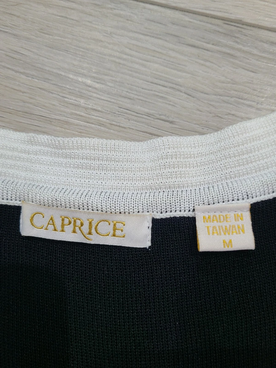 Caprice Knit Tank Top Black White Contrast Timeless Medium