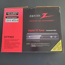 Zenith DTT901 Digital TV Tuner Converter Box with Remote Control. Open Box