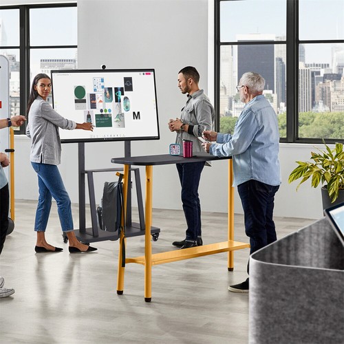 32-80'' Universal Floor TV Stand Mobile TV Cart with Shelf Height Adjustable US - Picture 10 of 16