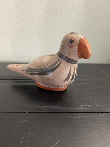 Vintage Tonala mexikanischer Vogel Volkskunst Vogel handbemalt Keramik 7,5 Zoll