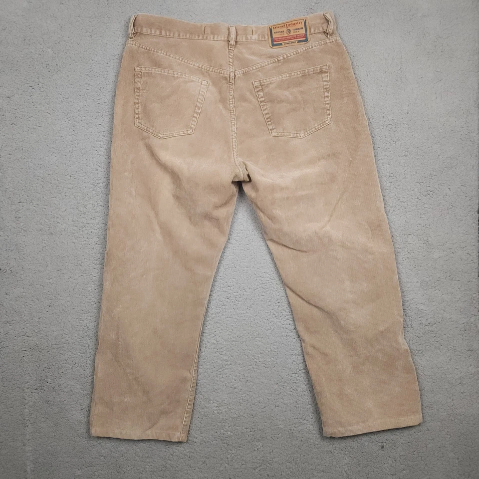 Diesel Industry Pantalones Para Hombre 38 Marrón Pana Botón Mosca Hecho en Italia Foto 3 de 4