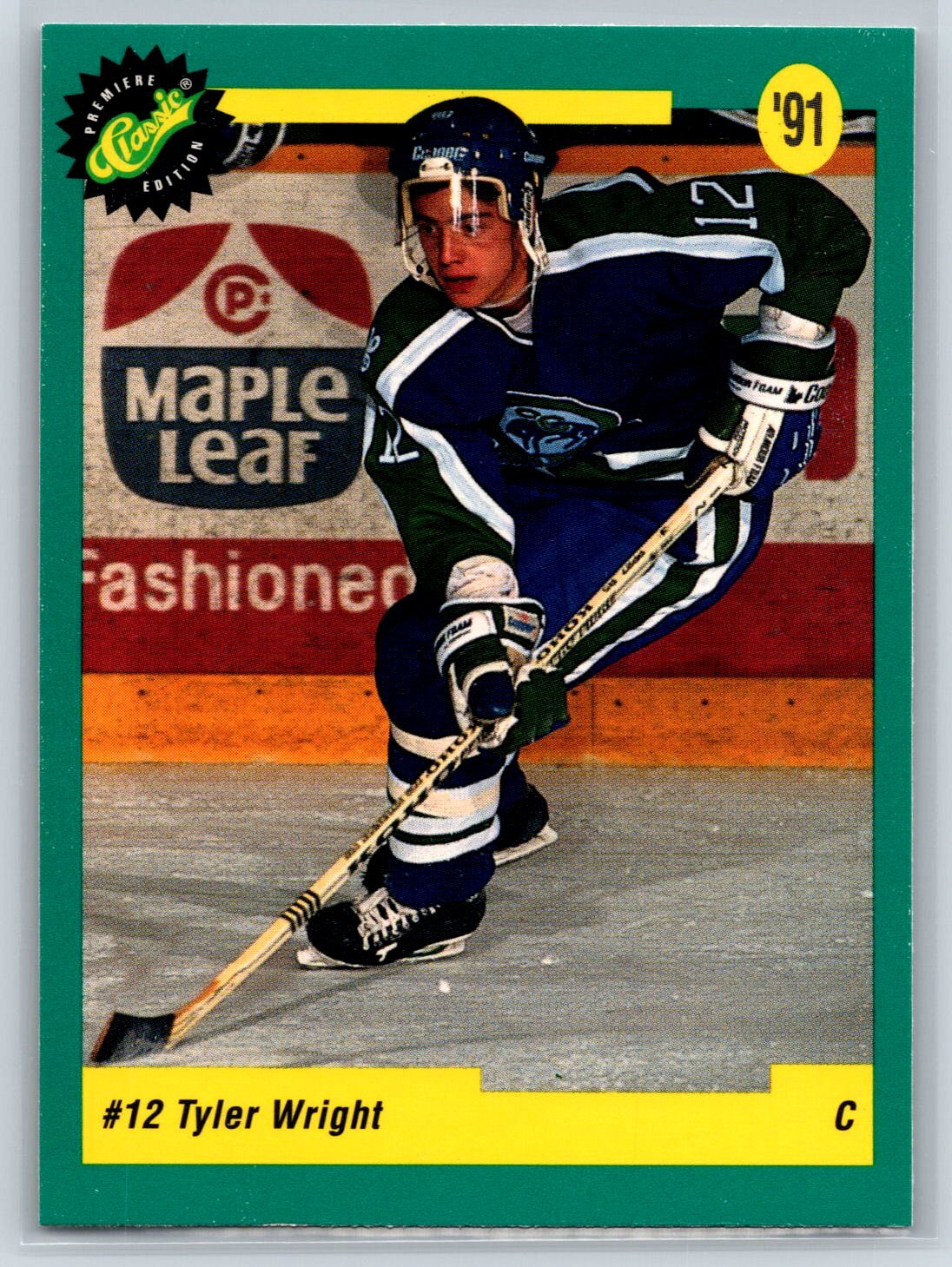 1991 Classic Draft Picks Tyler Wright Rookie Edmonton Oilers RC #10