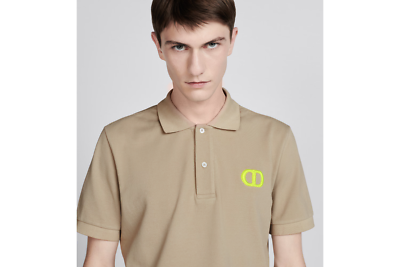 Christian Dior CD Icon Polo Shirt Beige Cotton Piqué | eBay