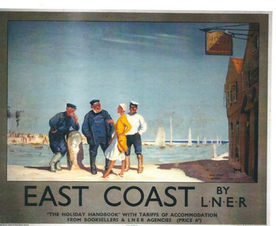 UK RAIL WERBEPLAKAT AUF POSTKARTE OSTKÜSTENKARTE NR 10324282 2015
