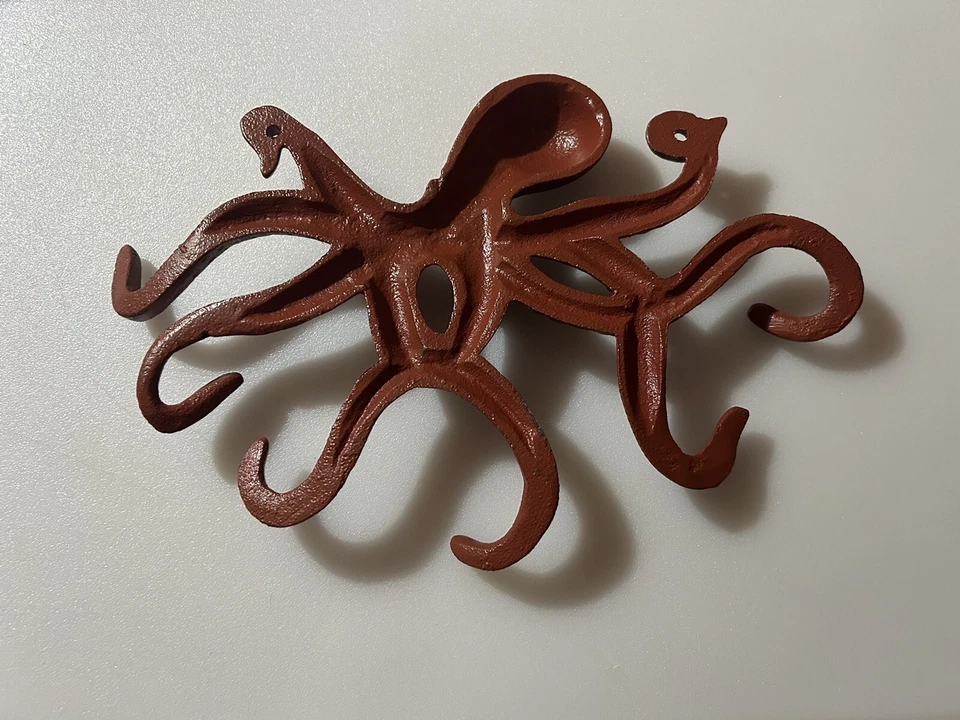 Cast Iron Swimming Octopus WallHook Towel Key Holder Bathroom.Entry door Hanger. - Image 2 of 4
