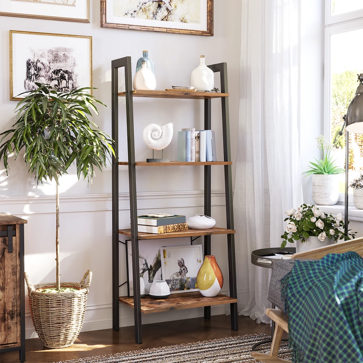 Industrial living 2024 room shelves