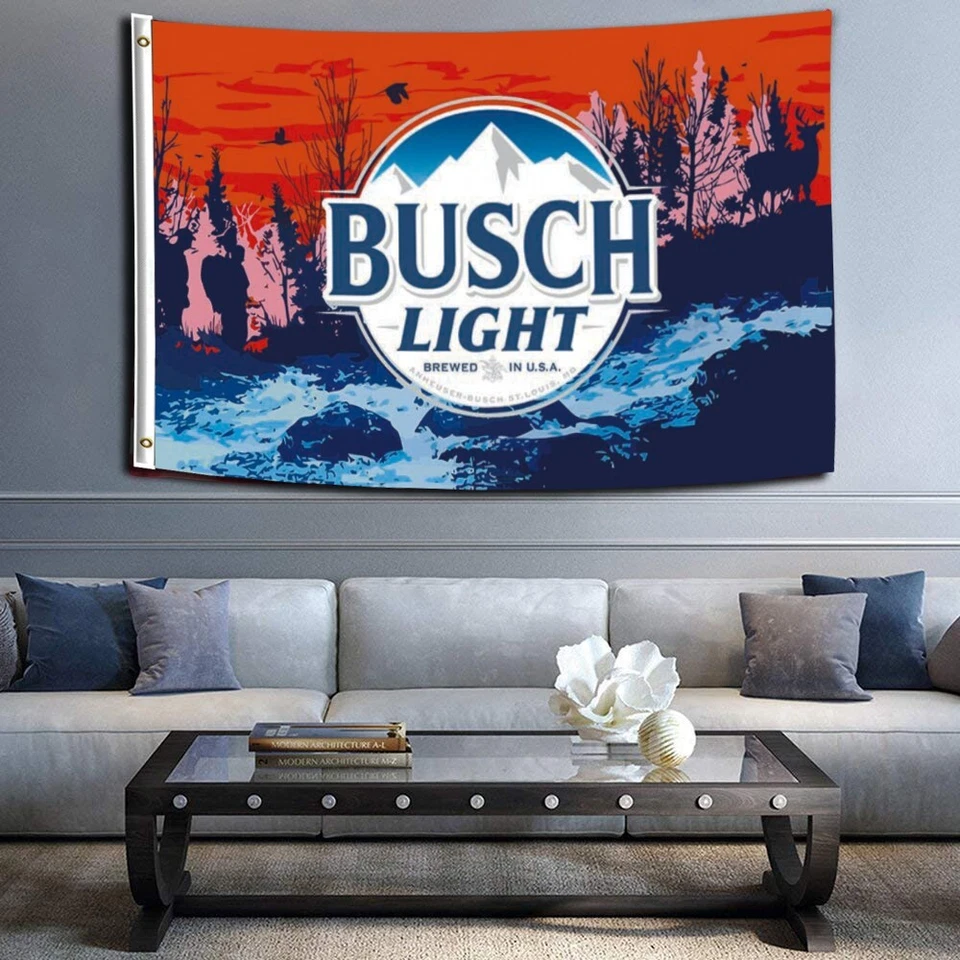 Busch Light Flag 3x5ft Sunset Hikers Bud Light Beer Banner for Man Cave Wall US - Image 3 of 4