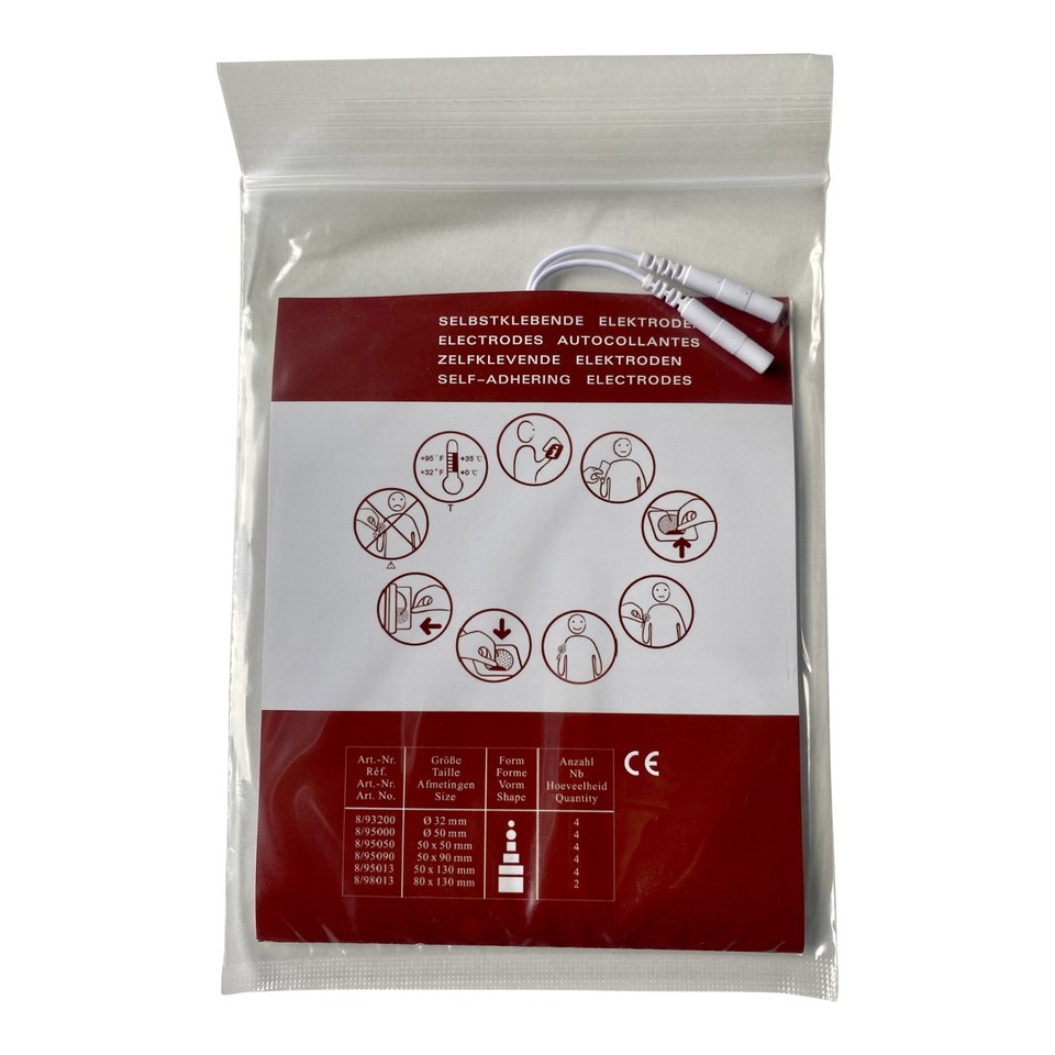 12 Pezzi. Elettrodi TENS/EMS - 50X50 Mm Con Connettore A