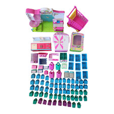 SHOPKINS Small Mart, Wardrobe, Kitchen, Vending Machine Tin plus extras HUGE LOT