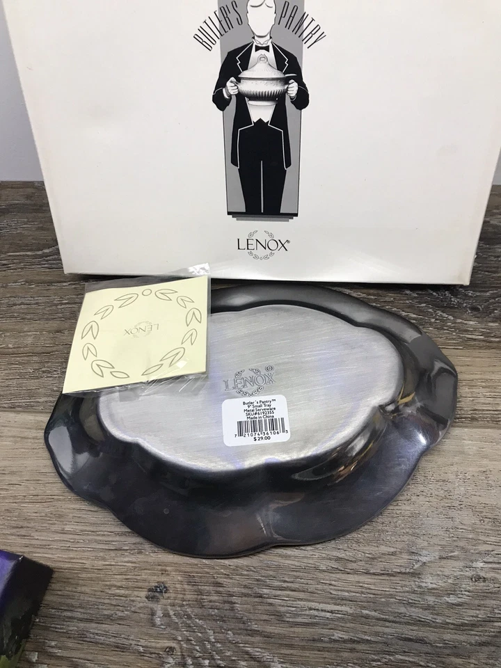 Lenox Butlers Pantry 9 Inch Oval Metal Serveware Small Tray - Image 4 of 4