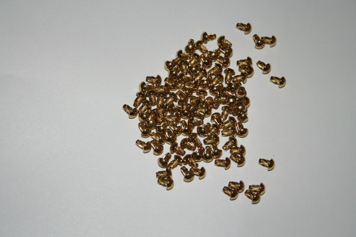 100, No.0 X 3/16" HAMMER DRIVE SCREWS STEEL BRASS PLATED - Picture 7 of 12