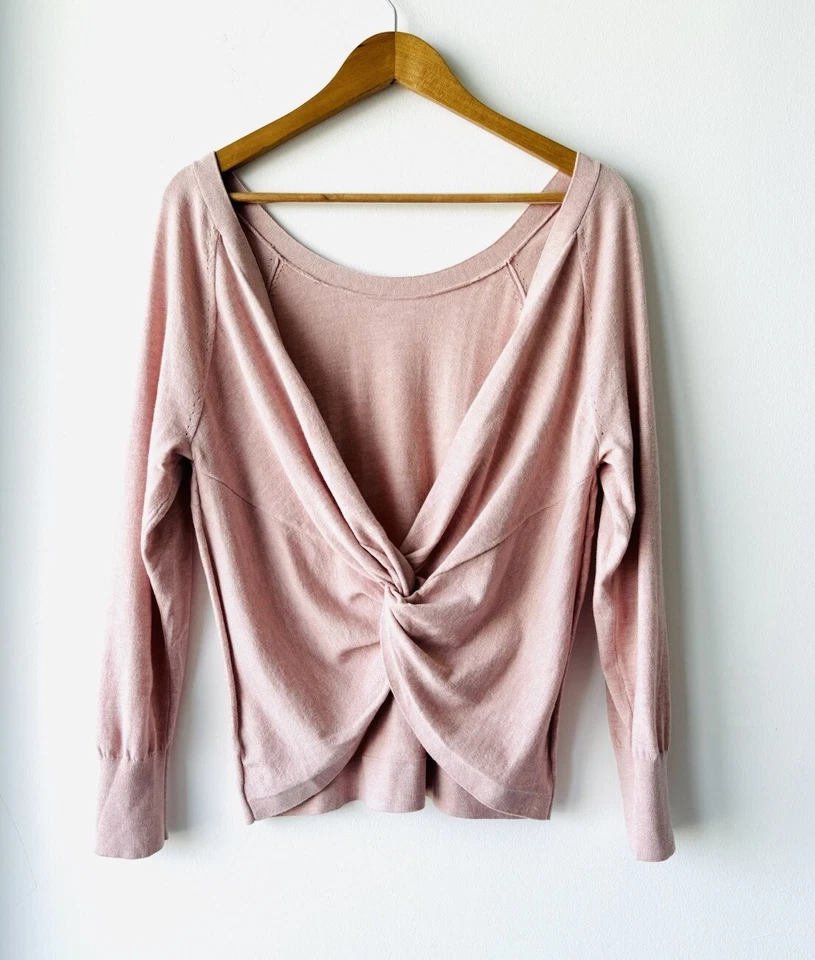 Suéter Victoria’s Secret Bebé Rosa Nudo Torcido Espalda Abierta Tejido Mujer S Balletcore Foto 2 de 4