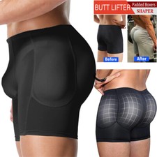 Mens Buttocks Shaper Padded Enhancer Underwear Butt Lifter Boxer Briefs Panties