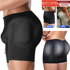 Mens Buttocks Shaper Padded Enhancer Underwear Butt Lifter Boxer Briefs Panties
