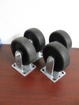 (Qty 4 Pcs) 6 X 2 RIGID POLYOLEFIN CASTER  7-1/2'' HEIGHT
