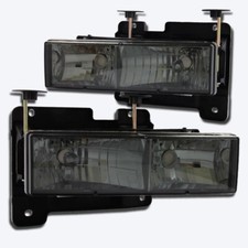 Smoke Headlights Head Lamps Fits 1988-1998 C10 Ck Silverado Sierra Suburban