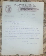 1901 Letterhead Ohio Greenfield McClain Manufacturing Pads for Horses