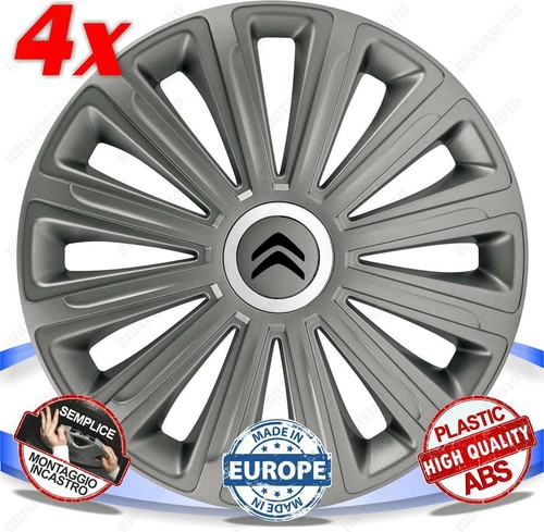 Set 4 Coppe Ruota Copricerchio Borchie Peugeot Partner dal 2008 r 15