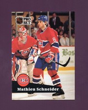 1991 Pro Set Mathieu Schneider #119 French Set - Montreal Canadiens