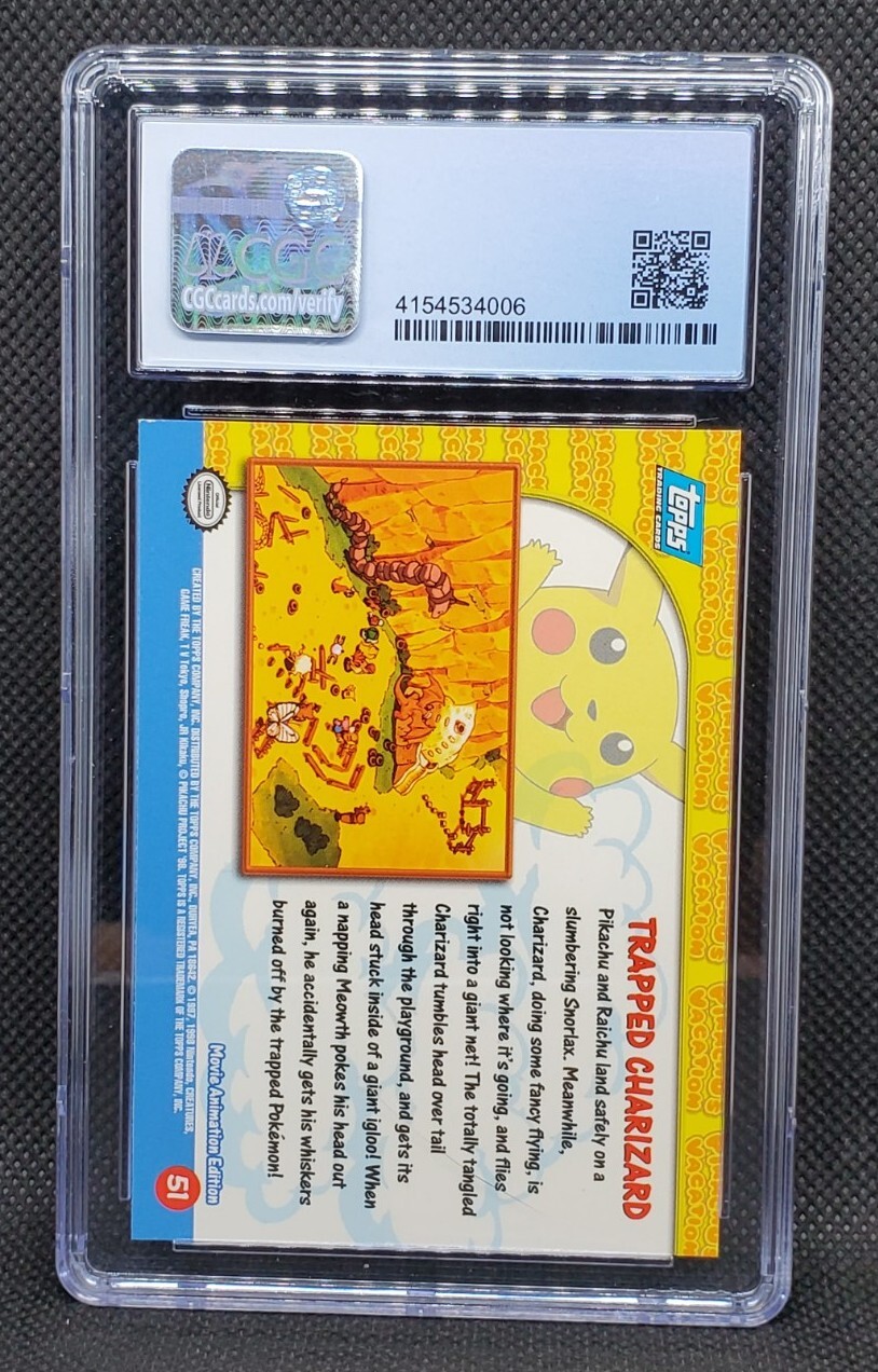 1999 Topps Pokemon First Movie Trapped Charizard #51 MINT 9 *1st Edition* - Picture 2 of 2